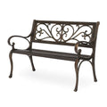 Gusseisen Gartenbank mit Ornamentmuster 126cm Bronze