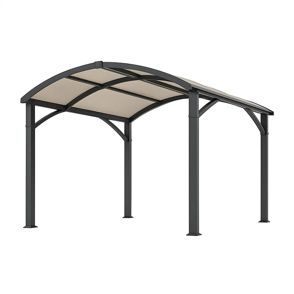 Carport mit Polycarbonat-Dach 300x500 cm Stahlrahmen Anthrazit