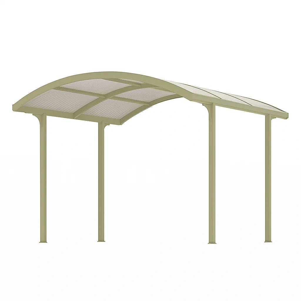 Carport Überdachung Aluminium Polycarbonat Beige 500x300x220 cm
