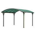 Aluminium Carport mit dunkelgrünem Polycarbonat Dach 500x300x200 cm