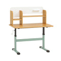 Höhenverstellbarer Kinderschreibtisch Bambus MDF Weiß Metall 120x60 cm