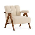 Polstersessel aus Holz in Beige