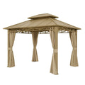 Aluminium Pavillon 3x3m Beige mit Vorhängen