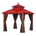 Pavillon aus Aluminium mit Stahl Dach und Polyester Vorhängen