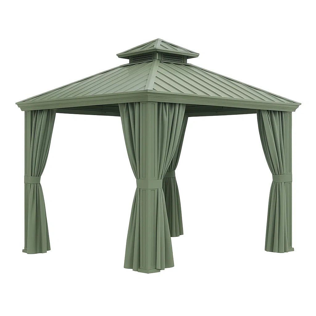 Metall Pavillon 3 x 3 m Grün