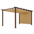 Pergola mit Aluminiumrahmen und Polyestervliesdach Braun/Beige 3x4m