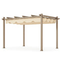 Pergola aus Aluminium mit Polyesterdach Beige 300x250 cm