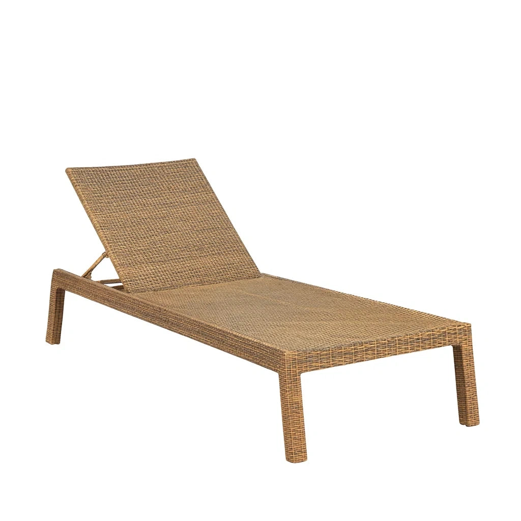Verstellbare Sonnenliege aus Polyrattan und Stahl Braun