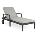 Aluminium Gartenliege Grau Verstellbar mit Rollen