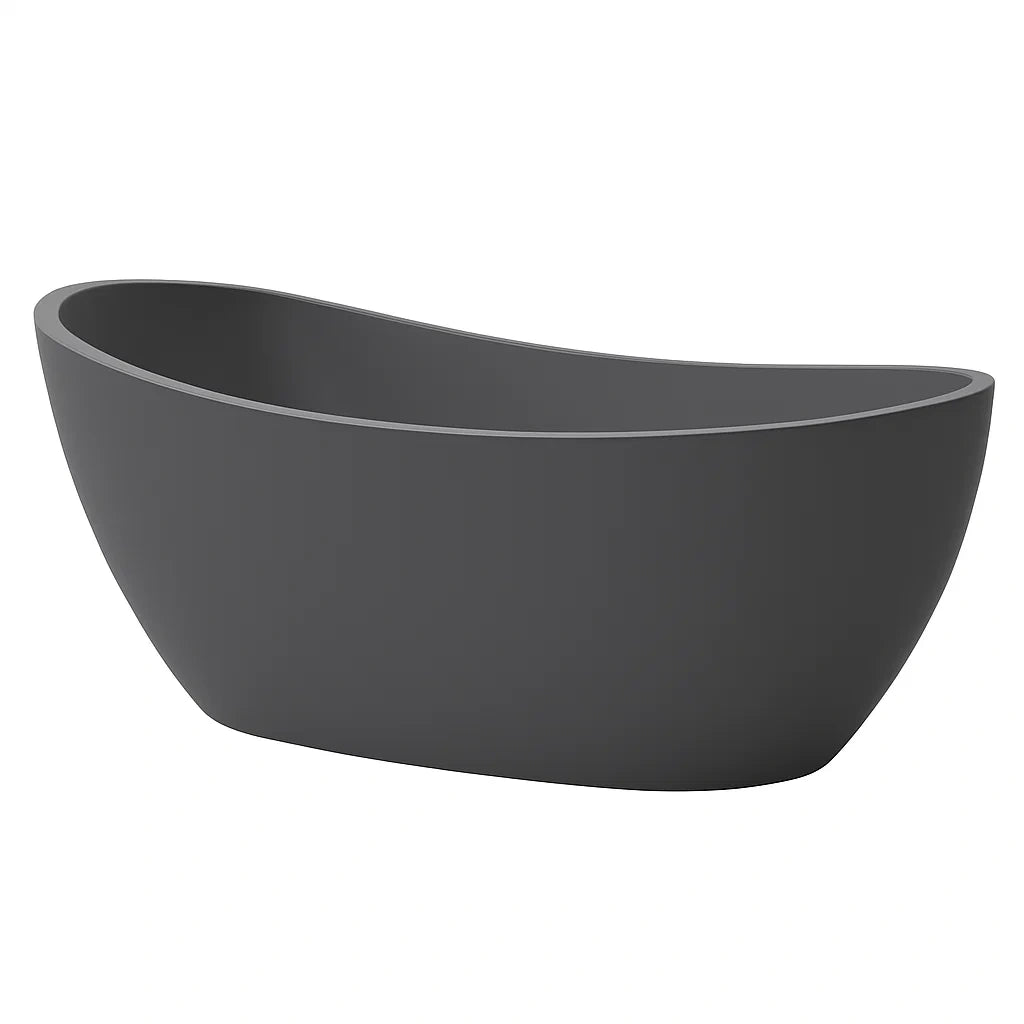 Freistehende Acrylbadewanne 180 cm Dunkelgrau